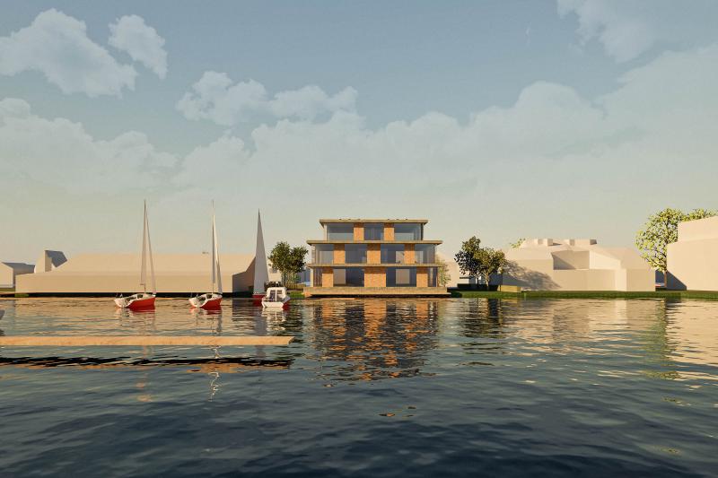 Appartementengebouw aan de Reeuwijksche Plassen